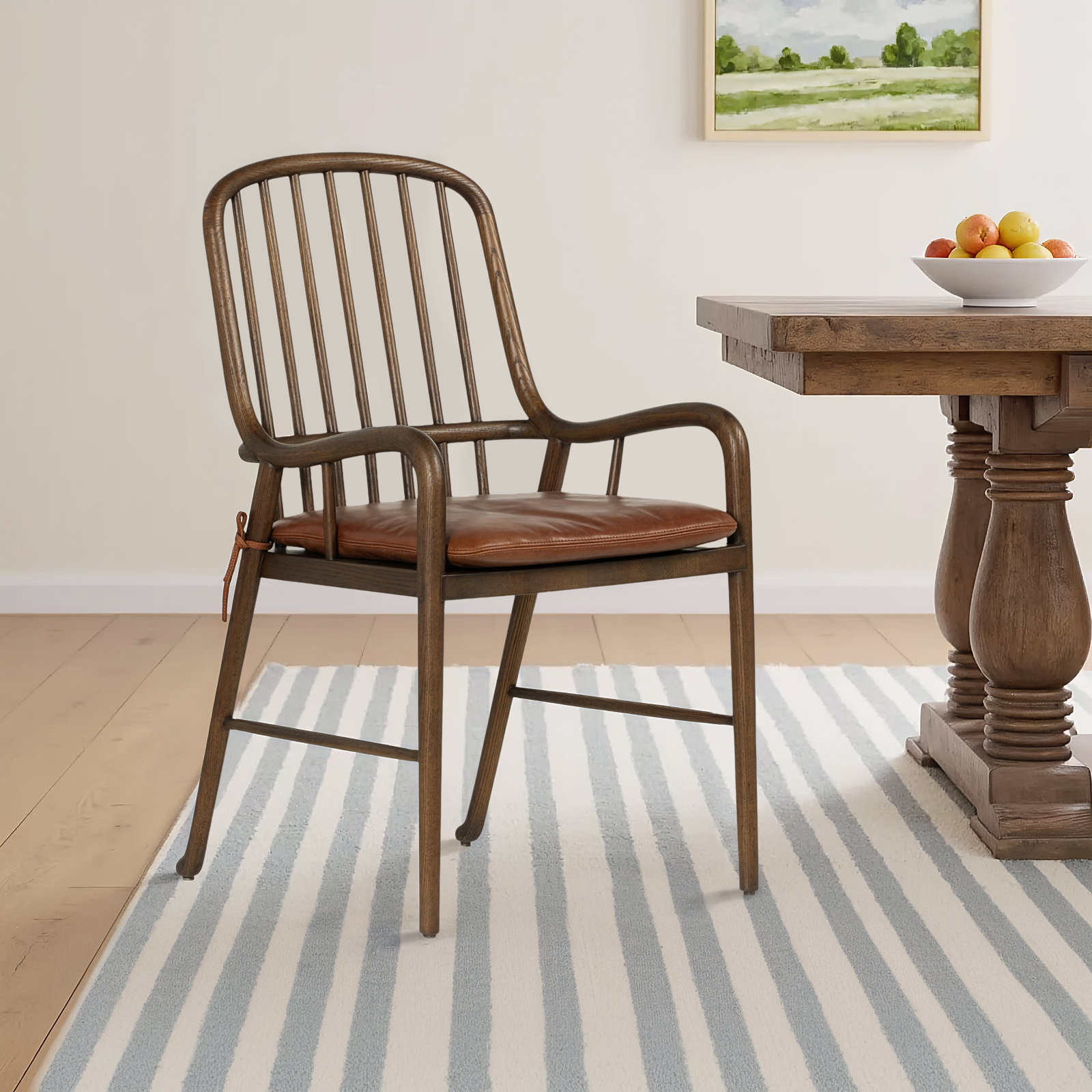 Brenna Oak Armchair, Dulane Mahogany
