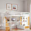 Loft Bed With Desk, Shelves, 2 Built-in Drawers And Storage Staircase-1740399102