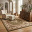 Tapis d'intérieur / vert à motif médaillon persan vert / beige 5 pi x 7 pi (5 pi 3 po x 7 pi 5 po) Diwan de Branch Branch-1992744624