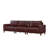 112'' Wide Faux Leather Square Arm Sofa-786131456
