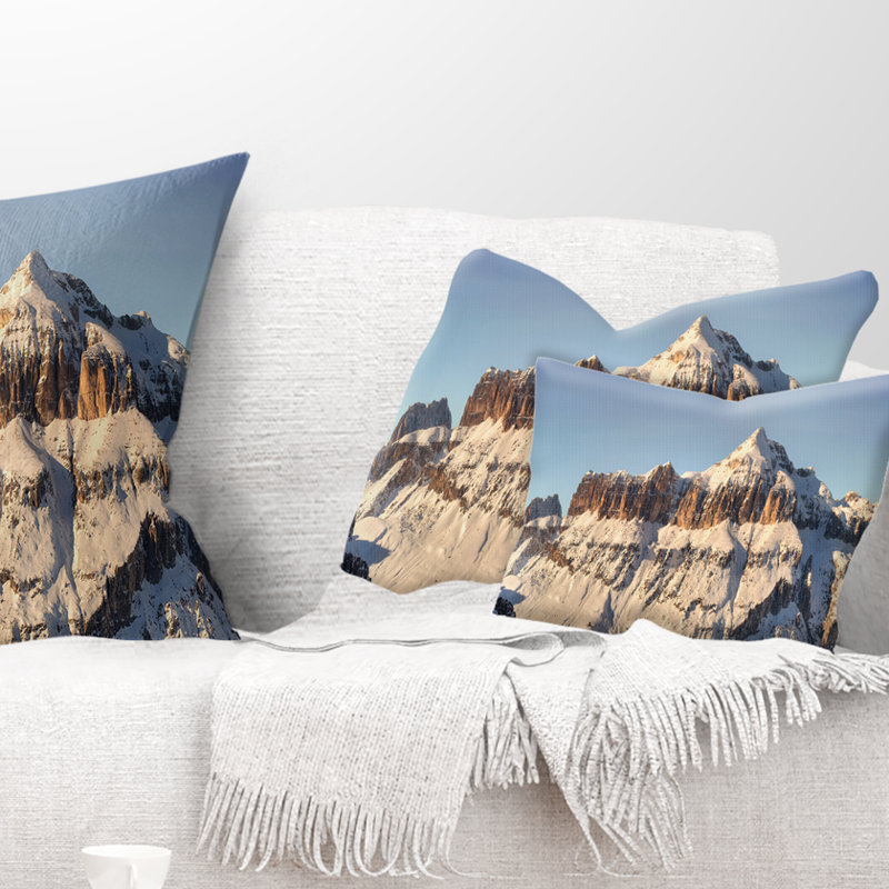 Coussin lombaire à imprimé paysage sur les Alpes italiennes