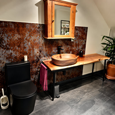 Lavabo vasque de salle de bain ovale en céramique 23 po, lavabo de meuble-lavabo à poser rétro pour salle de bain et salle d'eau