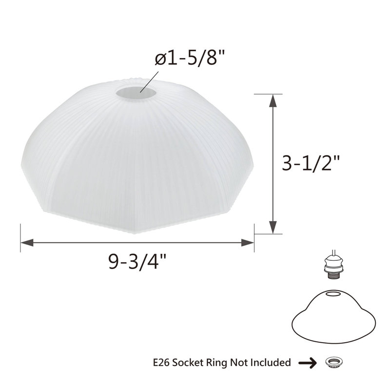 3.5'' H Glass Bowl Lamp Shade