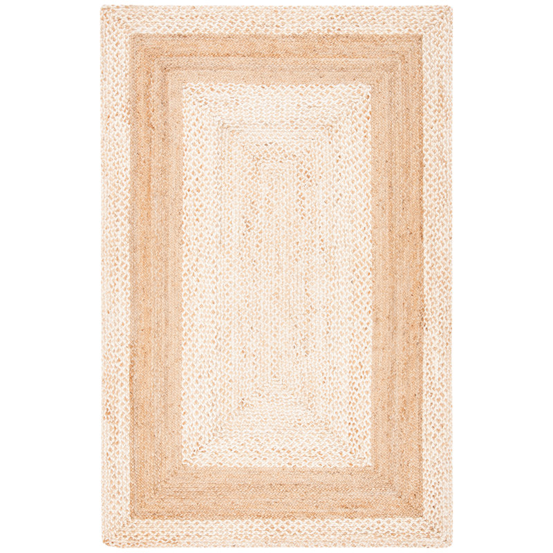 Chenoweth Natural Fiber Flat Weave Jute And Cotton With Latex Rug, Rectangle 8' x 10'