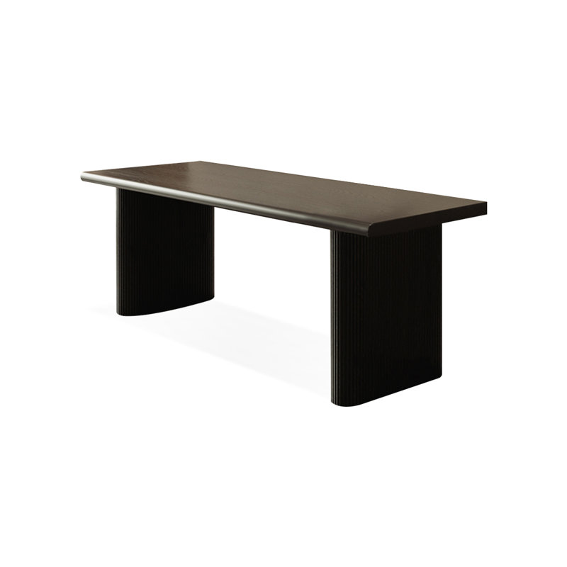Bureau rectangulaire en bois massif noir, H 29,53 po x l 62,99 po x P 23,62 po