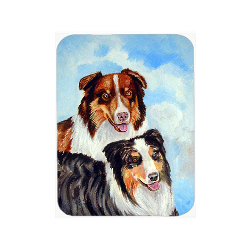 Australian Shepherd Double Trouble Glass Cutting Board