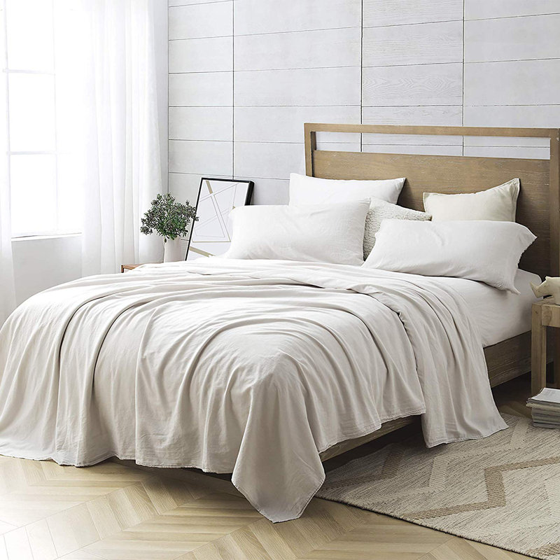 Ensemble de draps en satin de coton 300 fils fabriqué au Portugal, Très grand