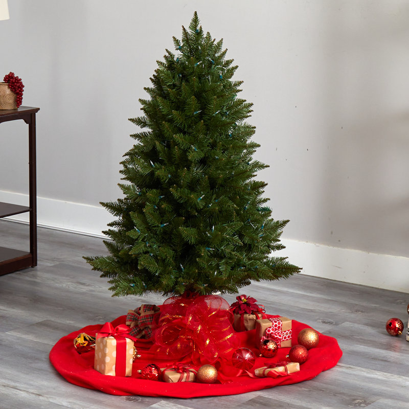 Lighted Artificial Spruce Christmas Tree, 4' H