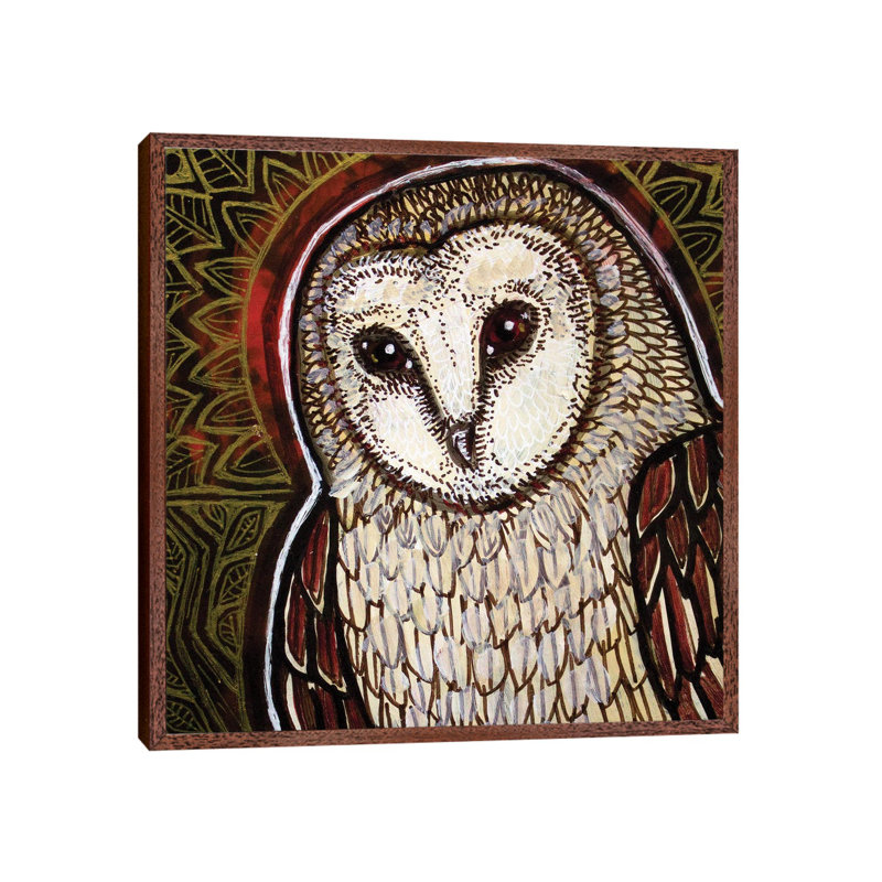 Moonlight Visitor by Lynnette Shelley - Painting on Canvas, Brown Floater Frame, 45.72 cm H x 45.72 cm W