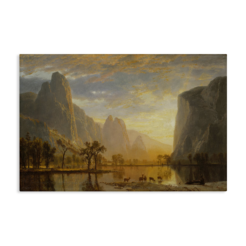 Art mural classique sur toile paysage classique de Bierstadt Yosemite par one1000paintings, H 30 po x l 45 po