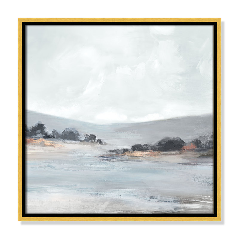 «Rolling Green Valley» par Luna Mavis, H 17,5 po x l 17,5 po, Flotteur doré