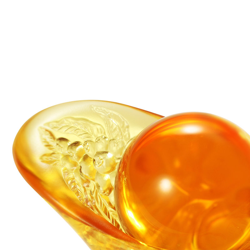 Motif en cristal, Loquat, lingot, LIULI | Golden Fruit