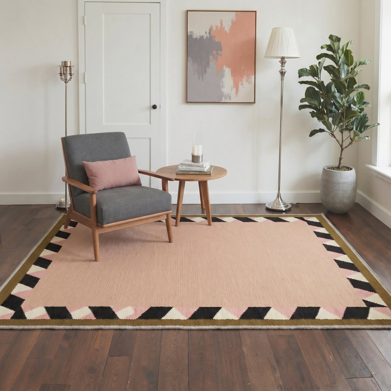 Tapis d'intérieur brun / beige lavable à la machine avec envers antidérapant Coady Vexa, Rectangle 120 po x 96 po
