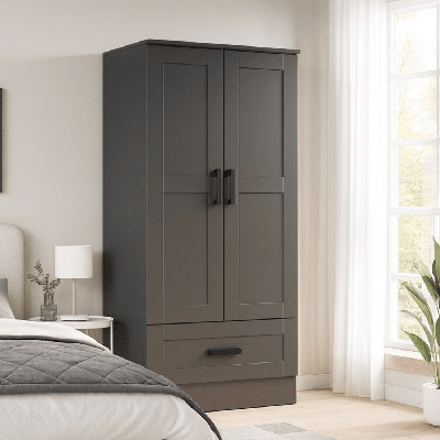 Wpfurniture 2-doors & One Drawer Engineered Wood Wardrobe Armoire Closet by WPFurniture