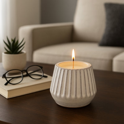 Bougie parfumée avec motif strié Freelon