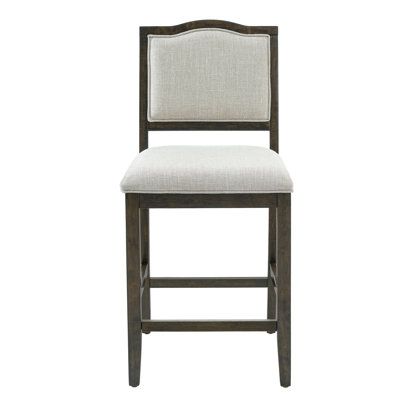Ensemble de 2 tabourets de bar à hauteur de comptoir - 2 tabourets de bar rustiques avec structure en bois d'hévéa, dossier ergonomique, polyvalent pour îlot de cuisine, salle à manger