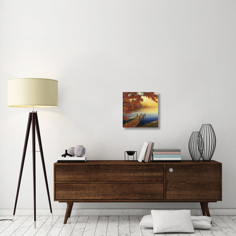 Reproduction d'art sur toile tendue Autumn Glow III, H 12 po x l 12 po x P 0,75 po, Pas de tapis, Toile tendue