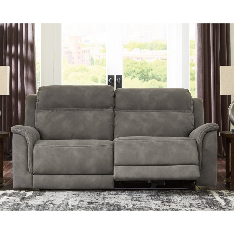 Gordils 80'' Faux Leather Power Reclining Sofa, Slate Gray
