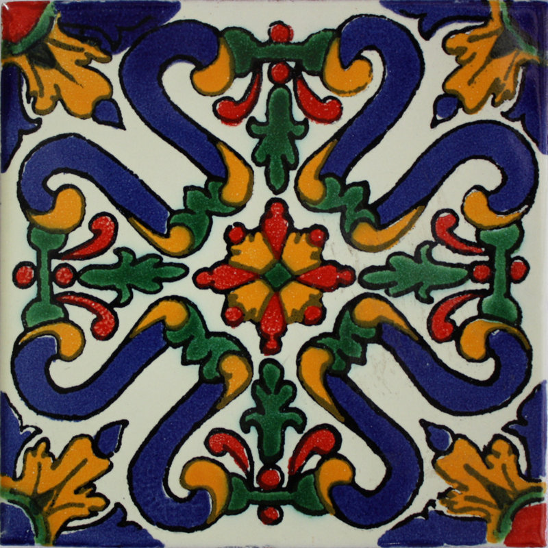 4.2" x 4.2" 9pcs TalaMex Atessa Talavera Mexican Tile