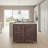 Dark Brown Outdoor Kitchen Sink Cabinet, 304 Stainless Steel, With Flexible Hose Connector, Splash Guard, Caster Wheels, Pizza Preparation Countertop.-316452205