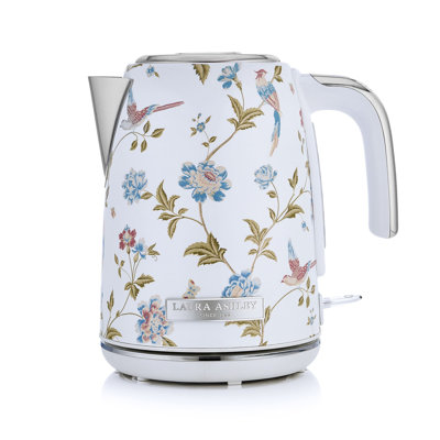 Laura Ashley 1.7 Litre Stainless Steel Electric Kettle - 3KW Kettles Electric Fast Boil Quiet - Cordless Kettle with 360 Degree Power Base, Overheating & Boil Dry Protection Jug Kettles