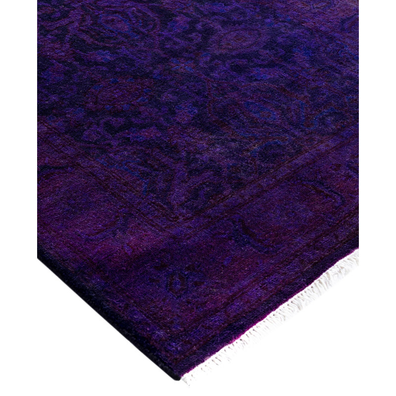 Overdyed One-of-a-Kind 2' 6" X 10' 3" Hand Knotted Area Rug