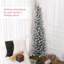 Arbre de Noël artificiel 6 pi avec 329 pointes enneigées, base en métal, arbre de Noël réaliste