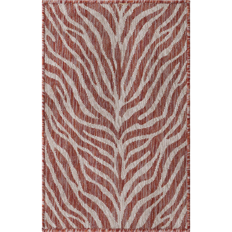 Rust Red Tsavo Indoor/Outdoor Safari Rug, Rectangle 10' x 14'