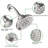 6 Spray Settings High Pressure Shower Head 5" Rain Fixed Showerhead - Brushed Nickel Adjustable Shower Head With Anti-Clogging Nozzles, Low Flow Easily Installation-118534836
