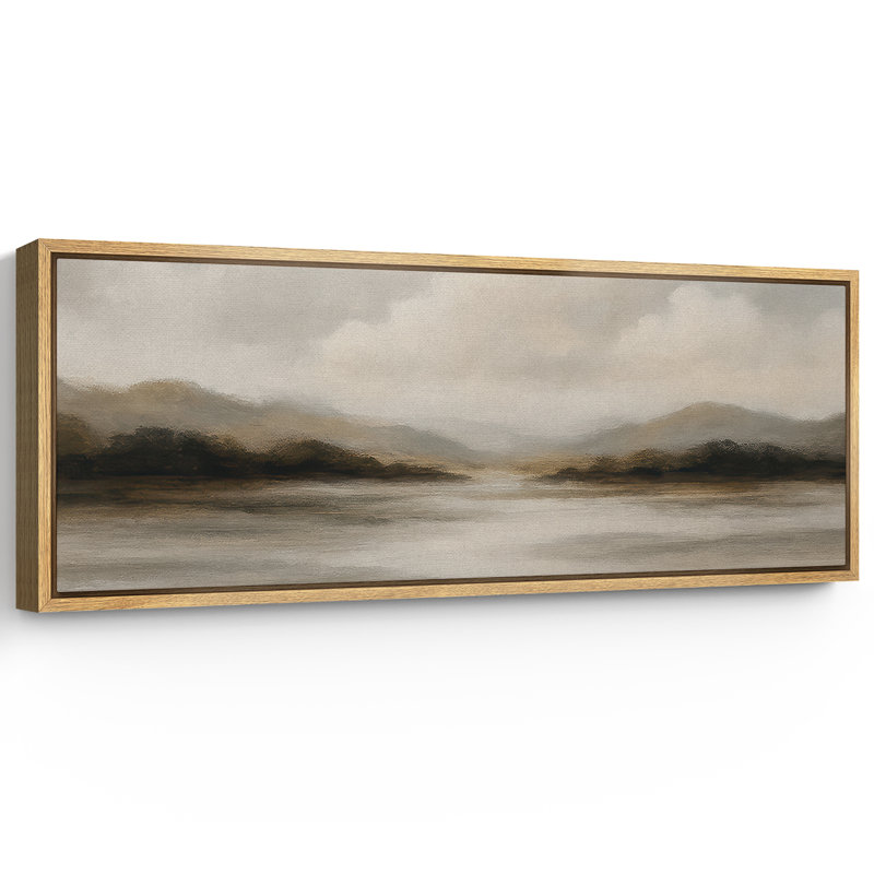 Grande impression sur toile encadrée, impression de paysage abstrait neutre pour décoration murale moderne minimaliste