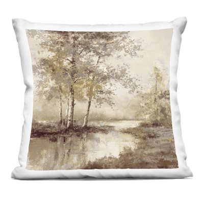 Coussin Forest Stream in sépia Chiu