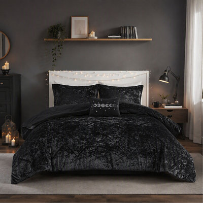 Comforter Set, Velvet with Throw Pillow - King/Cal King