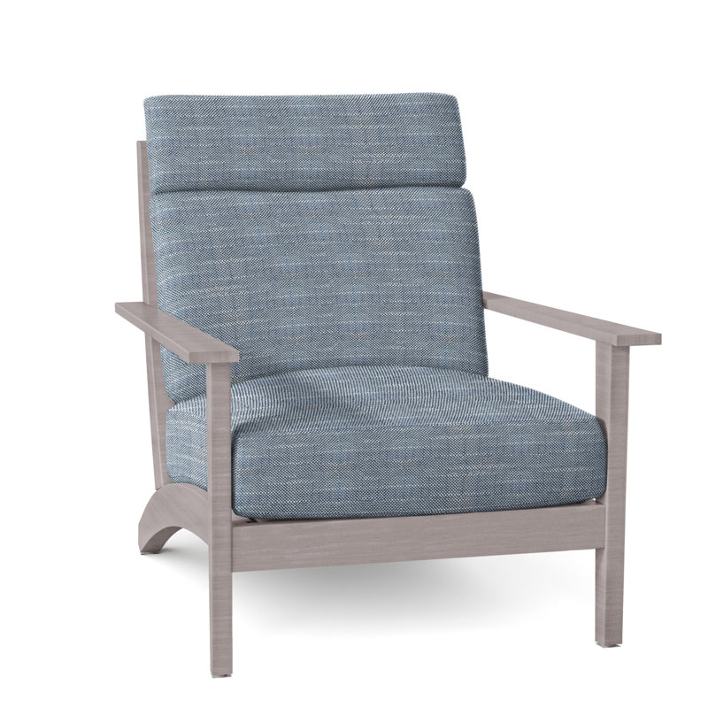 Kennebunkport Patio Chair with Cushions, Rollo Chambray InsideOut® Linen, No welt + Standard fill, Oyster