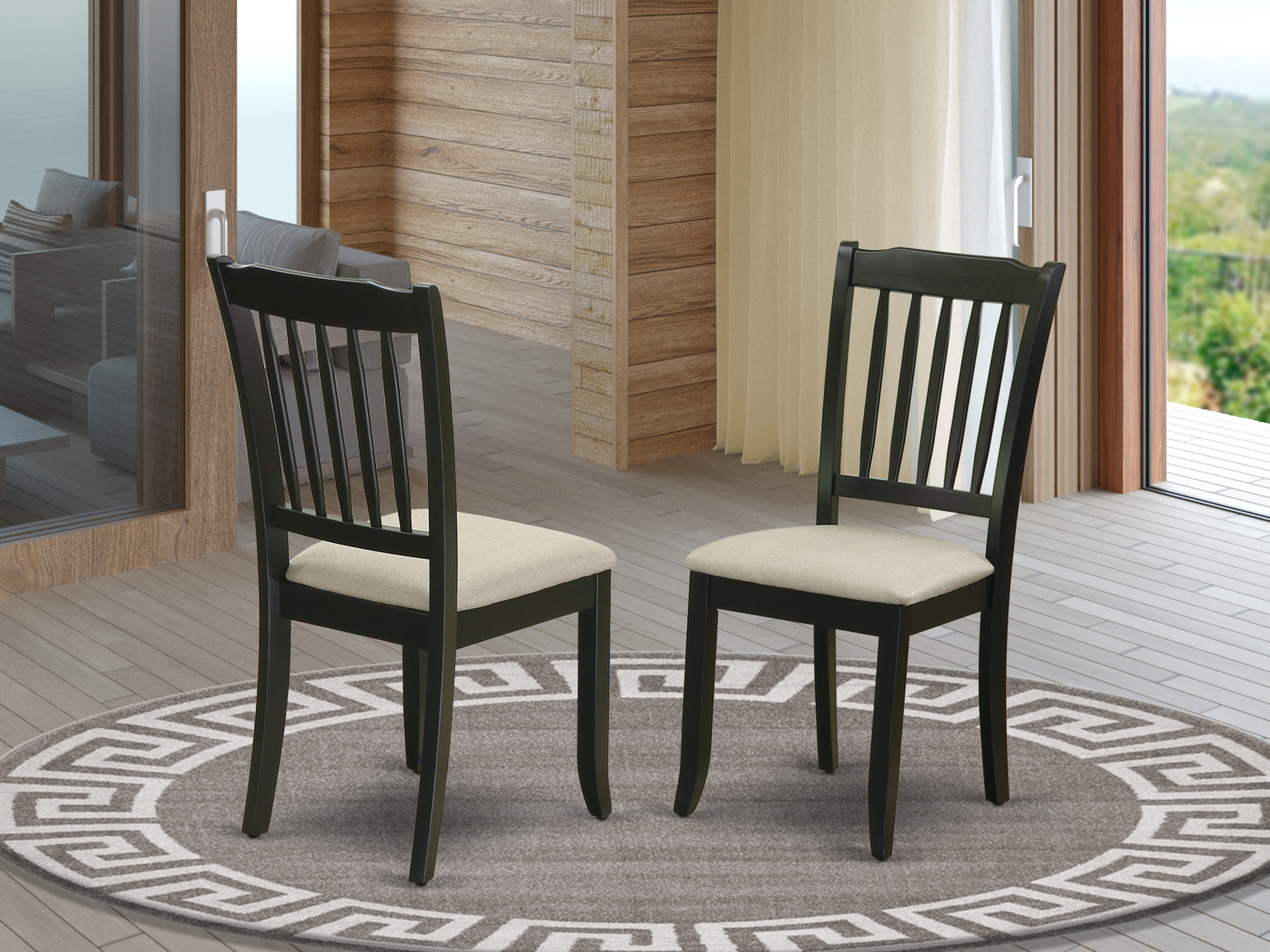 Winston Porter Edzard Upholstered Solid Wood Slat Back Side Chair