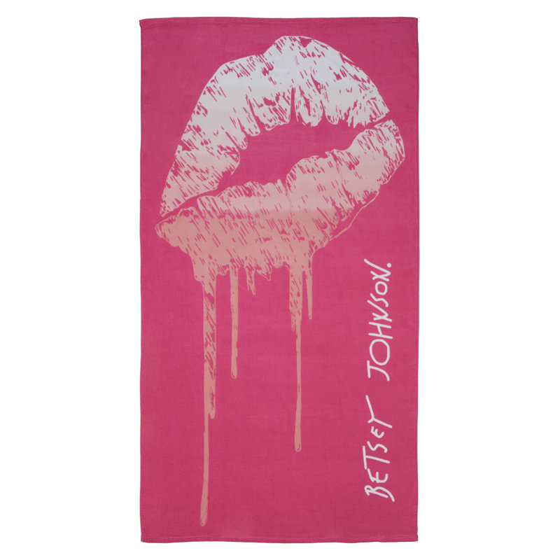 100% Cotton Betsey''s Lip Coral Beach Towel