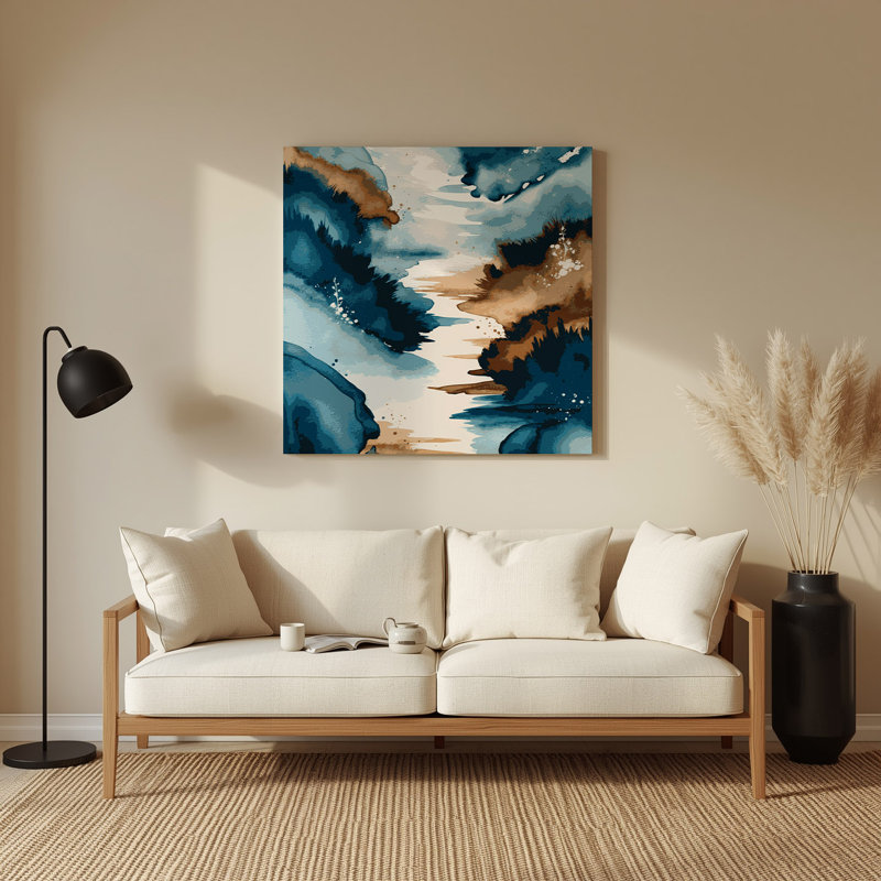 Aquarelle, paysage, 37, art mural en métal vert, H 32 po x l 32 po
