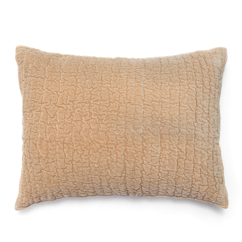 Reeser Velvet Sham - Standard, Standard, Khaki