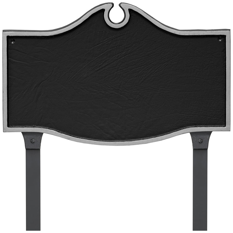 Colonial 1-Line Wall Address Plaque, Yes, Black/Silver