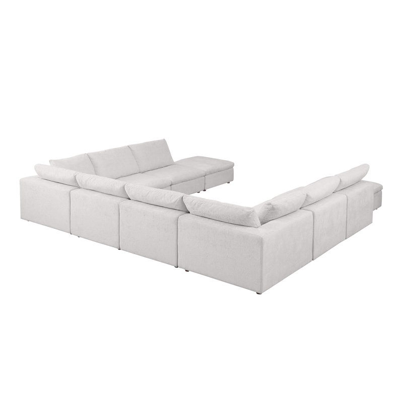 Canapé modulaire avec méridienne 10 pièces Mullica