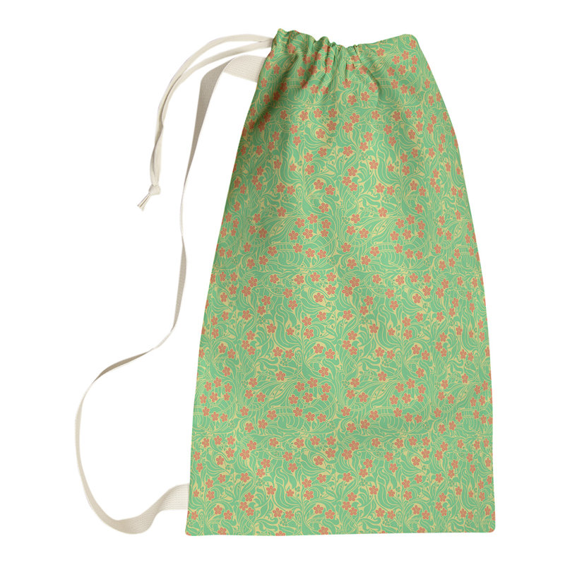Sac à linge florale à tourbillons, Grand (H 76,5 po x l 29,5 po x P 1,5 po), Jaune/Vert/Orange