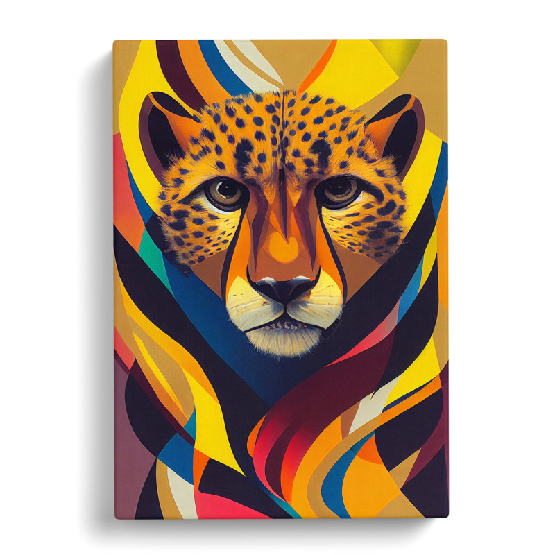 Colourful Cheetah - Wrapped Canvas, 60cm H x 40cm W x 3cm D