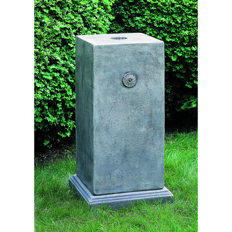 Medallion Pedestal, Alpine Stone, 32" H x 16.5" W x 16.5" D
