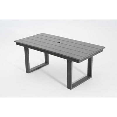 7 Outdoor Dining For 6 Grey Weather- Patio Table With Umbrella Hole And Armrest Chairs, Lawn Backyard, Unique Design Chairs Hole, Lawn, Deck Or Poolside, High Impact Strength