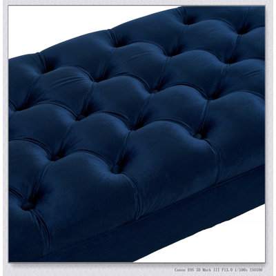 Velvet Long bed Bench for Bedroom,Upholstered Window Bench with Tufted Button,Entryway Bench,Bolster Bench for Living Room