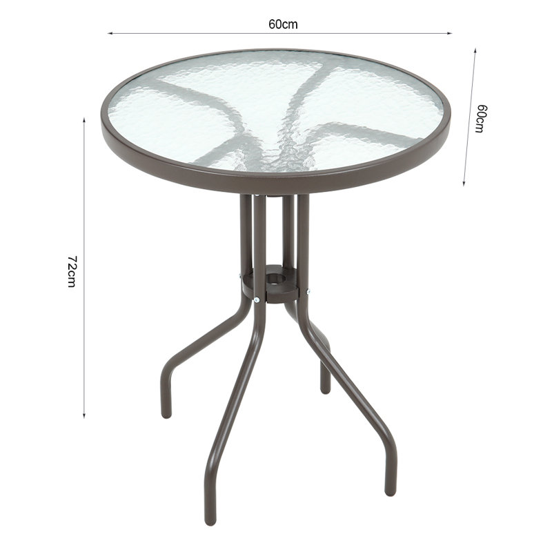 Gilad Round Outdoor Bistro Table , 60cm cm W 60cm cm D, Brown