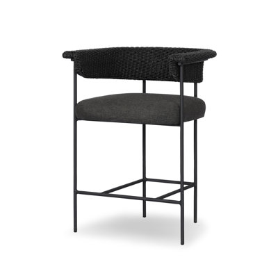 Carrie Outdoor Stool-Faux Black Hyacinth-Counter