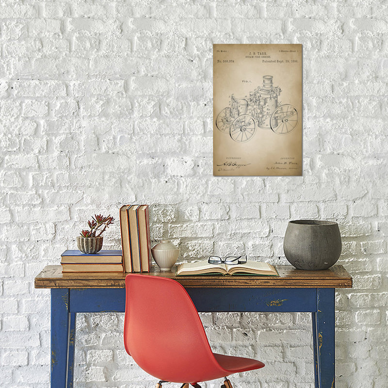 Patent Print Store " Firefight IV " by PatentPrintStore, 26" H x 18" W x 1.5" D, Black Framed Canvas