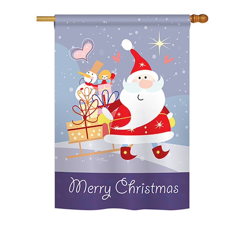 Double Sided Polyester Christmas House Flag, 40" H x 28" W