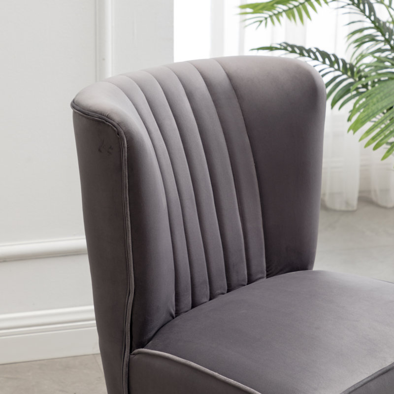 Fauteuil d'appoint Elon, Velours gris velours