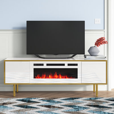 Wirksworth TV Stand for TVs up to 75" with Electric Fireplace Included by Willa Arlo Interiors